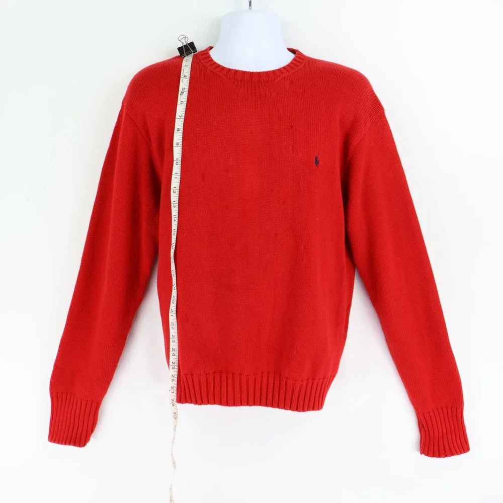 Polo by Ralph Lauren Sweater Mens Sz XL Red‎ 100% Cotton Comfort Soft Round Neck